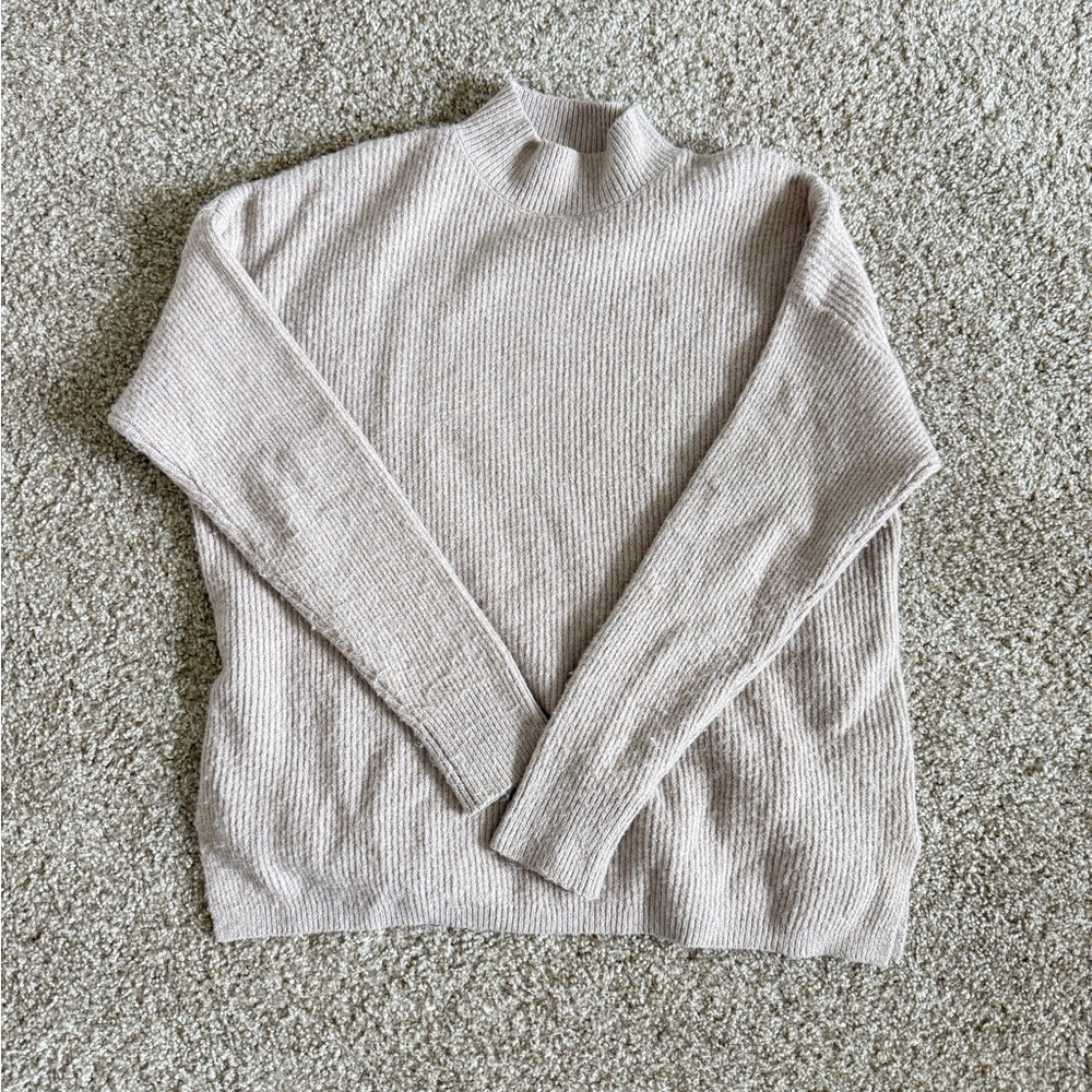 Thread & Supply Light Beige Turtleneck Sweater